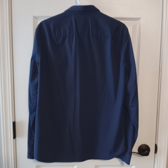 A/X Armani Exchange Snap Front Embossed Stripe Long Sleeve Shirt - Picture 4 of 6